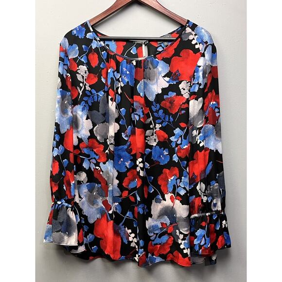 The Limited Collection‎ Blouse Womens Plus size 1X Bold Floral Shirt Career - Picture 1 of 8